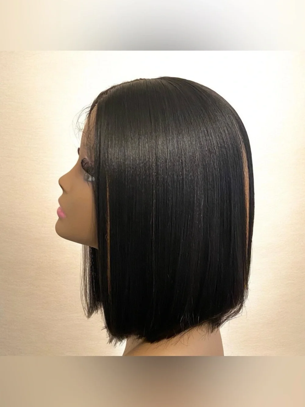 Black Straight Center-Part Bob Wig - Sleek Women Hair